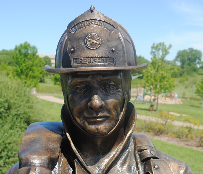 Closeup of the firefighter head