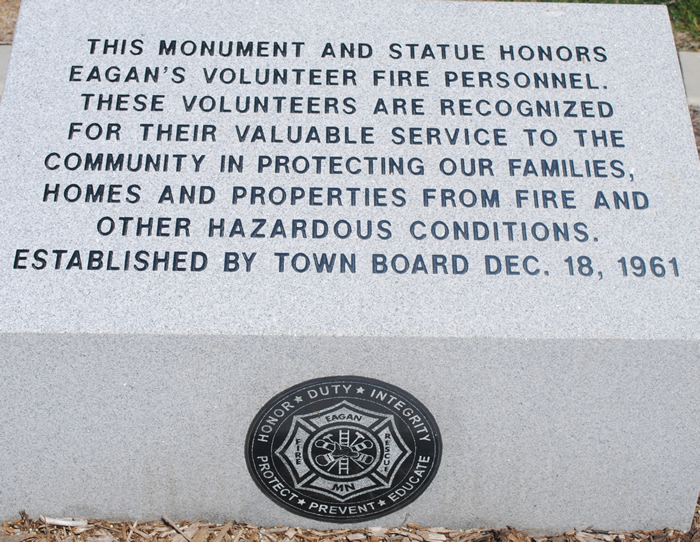 Inscription block for the Firefighter statue