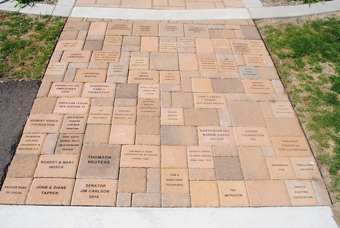 Inscription bricks leading to the memorial